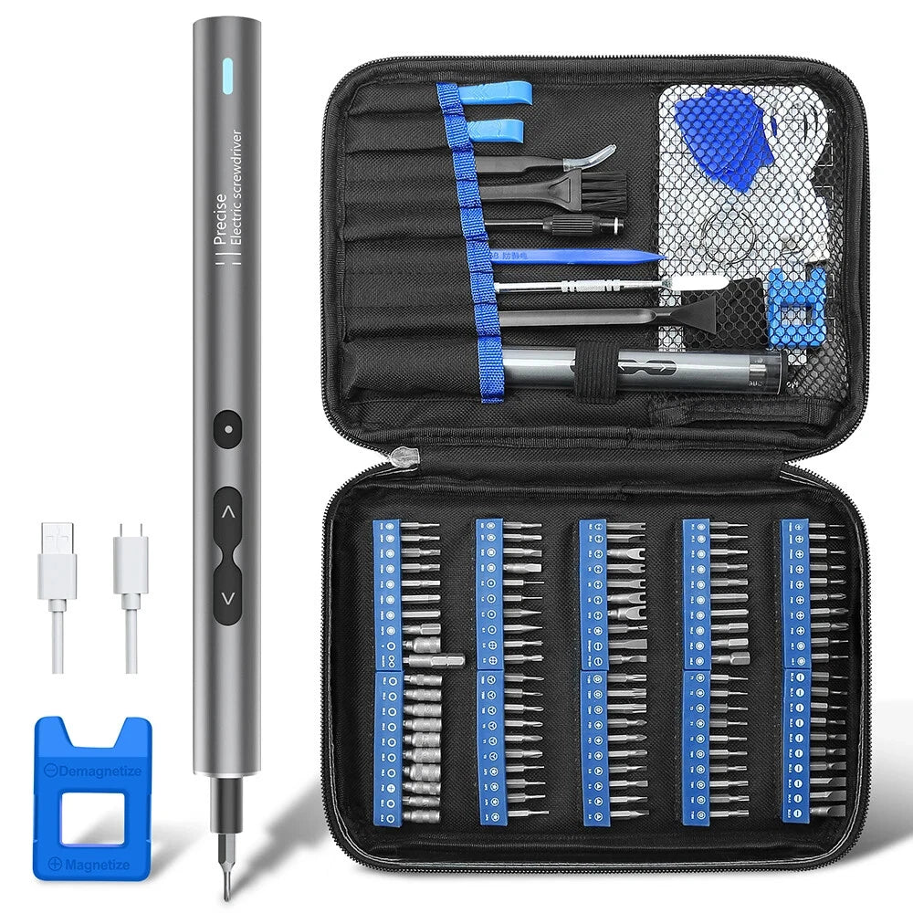 120 in 1 Electric Screwdriver Set Mini Rechargeable Kit Cordless Wireless Bits-
