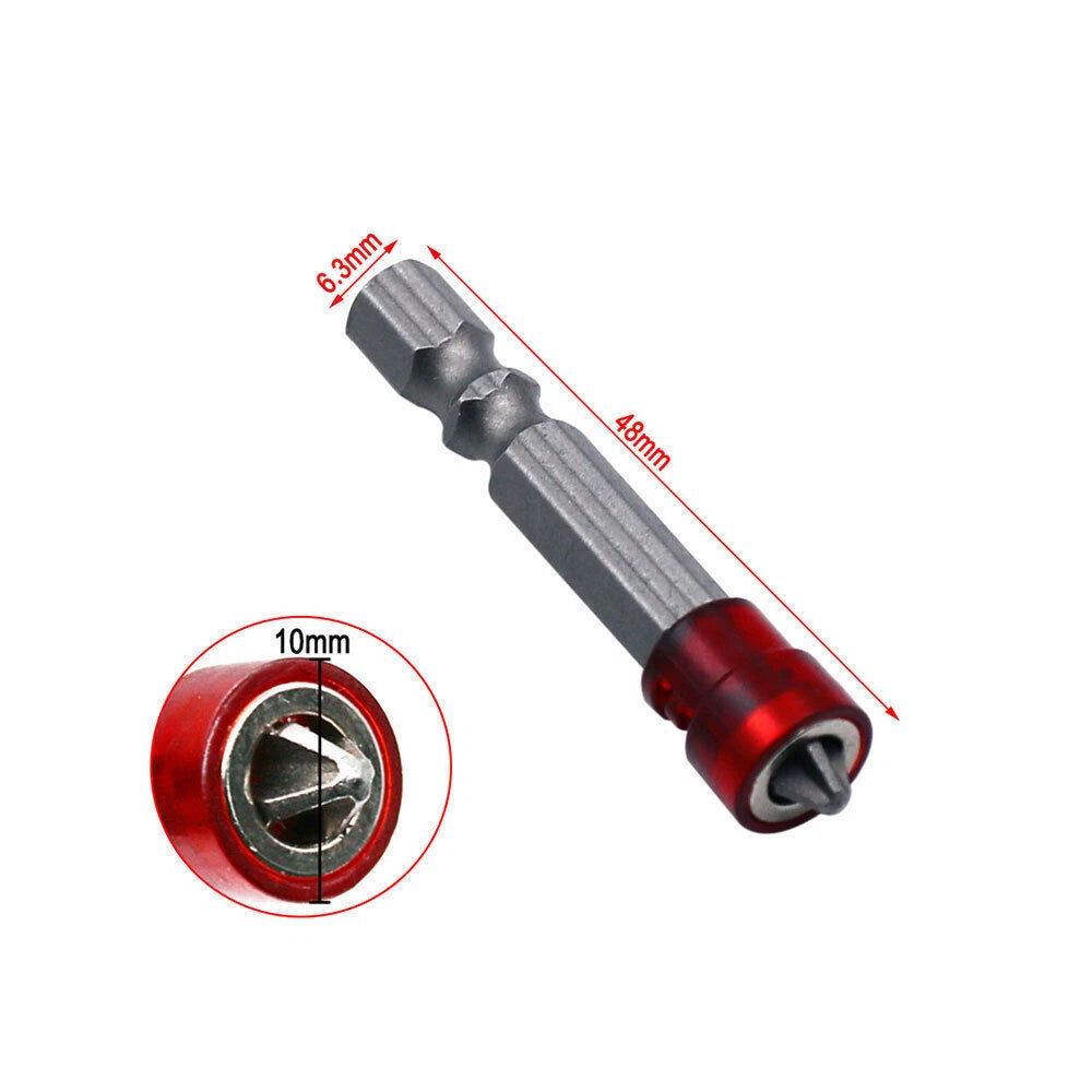 1/4" Cross Magnetic Screwdriver Bit PH2 Hex Shank Screwdriver Holder Ring Tool