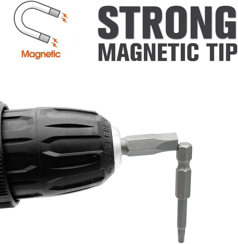 10-Piece Magnetic Pentagon Head Screwdriver Bit Set Metric Sizes 1/4 50mm