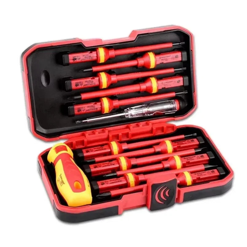 13PCS 1000V Changeable Insulated Screwdriver Set and Magnetic Slotted Bit Repair