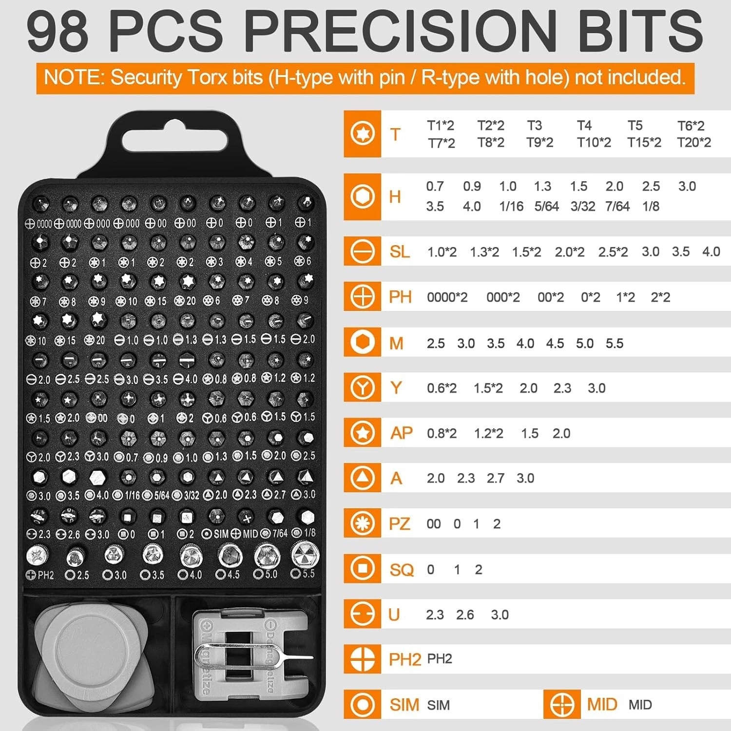 Precision Screwdriver Set, Professional Grade 115 in 1 Magnetic Small, Black