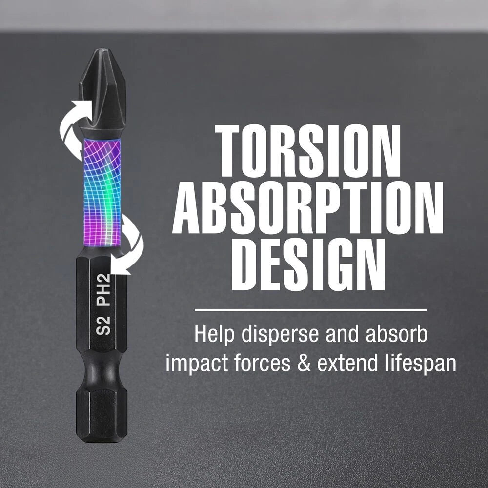 WORKPRO PH2 Impact Phillips Screwdriver Bit Set 12PCS 1/4" Hex-Shank Driver Bits