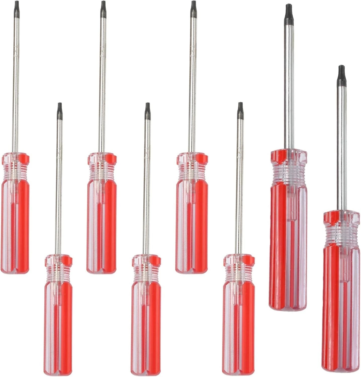 8pcs Torx Screwdriver Set, T8, T9, T10, T15 Torx with Magnetic Tip, 75mm Long