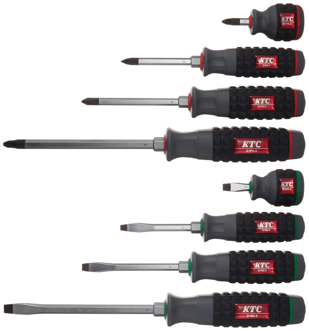 Kyoto Machine Tools(KTC) Resin Handle Screwdriver Set Penetrating Type[8 Pieces]