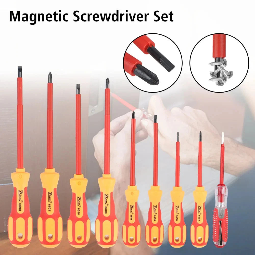 Screwdriver Set Insulated Phillips Slotted Bits Electrician for Hand Tools