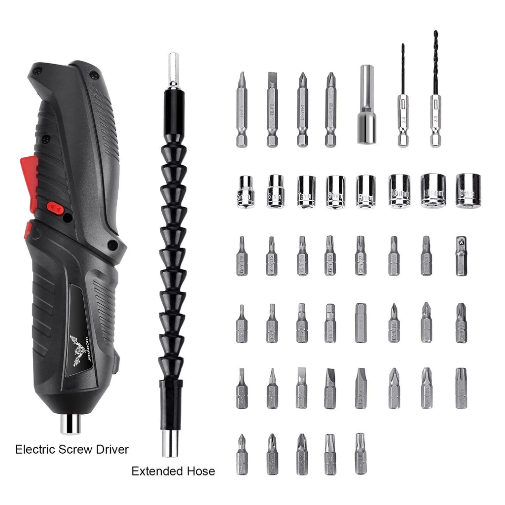 47 in 1 Electric Screwdriver Set, 3.6V Cordless & Rechargeable, 3.5N·m Max To...
