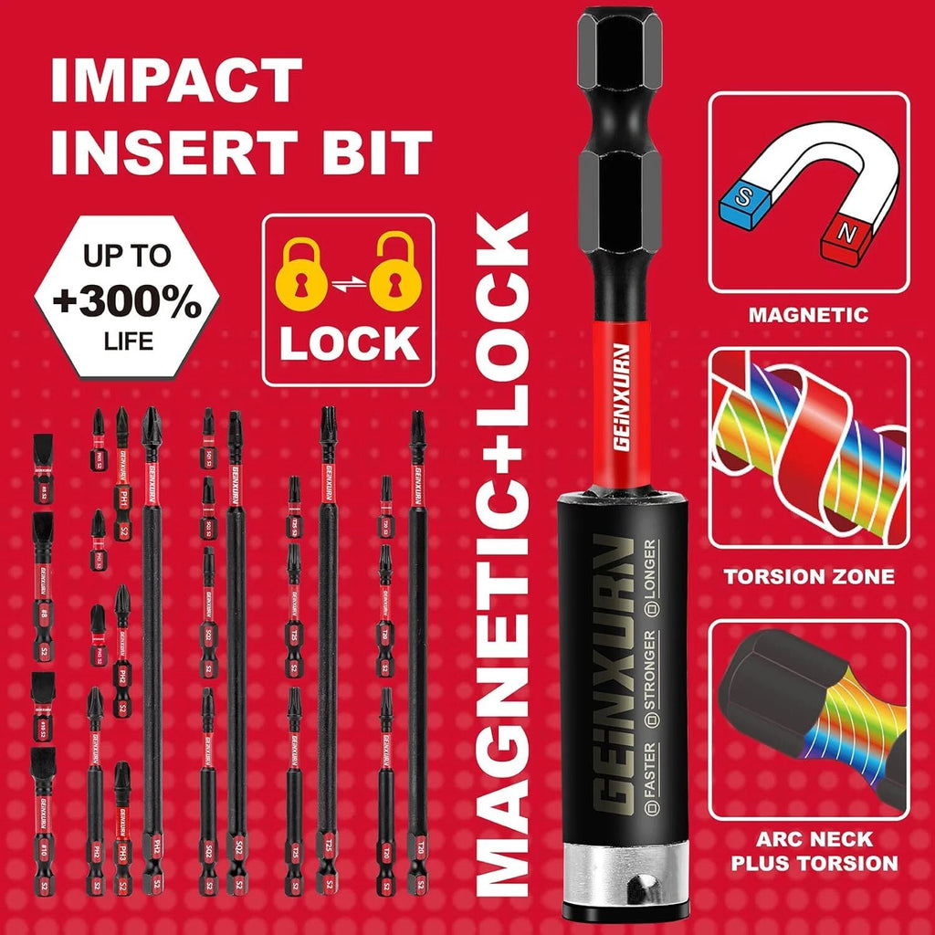 46Pc Magnetic Impact Driver Bit Set S2 Steel with Bit Holder and Wrench