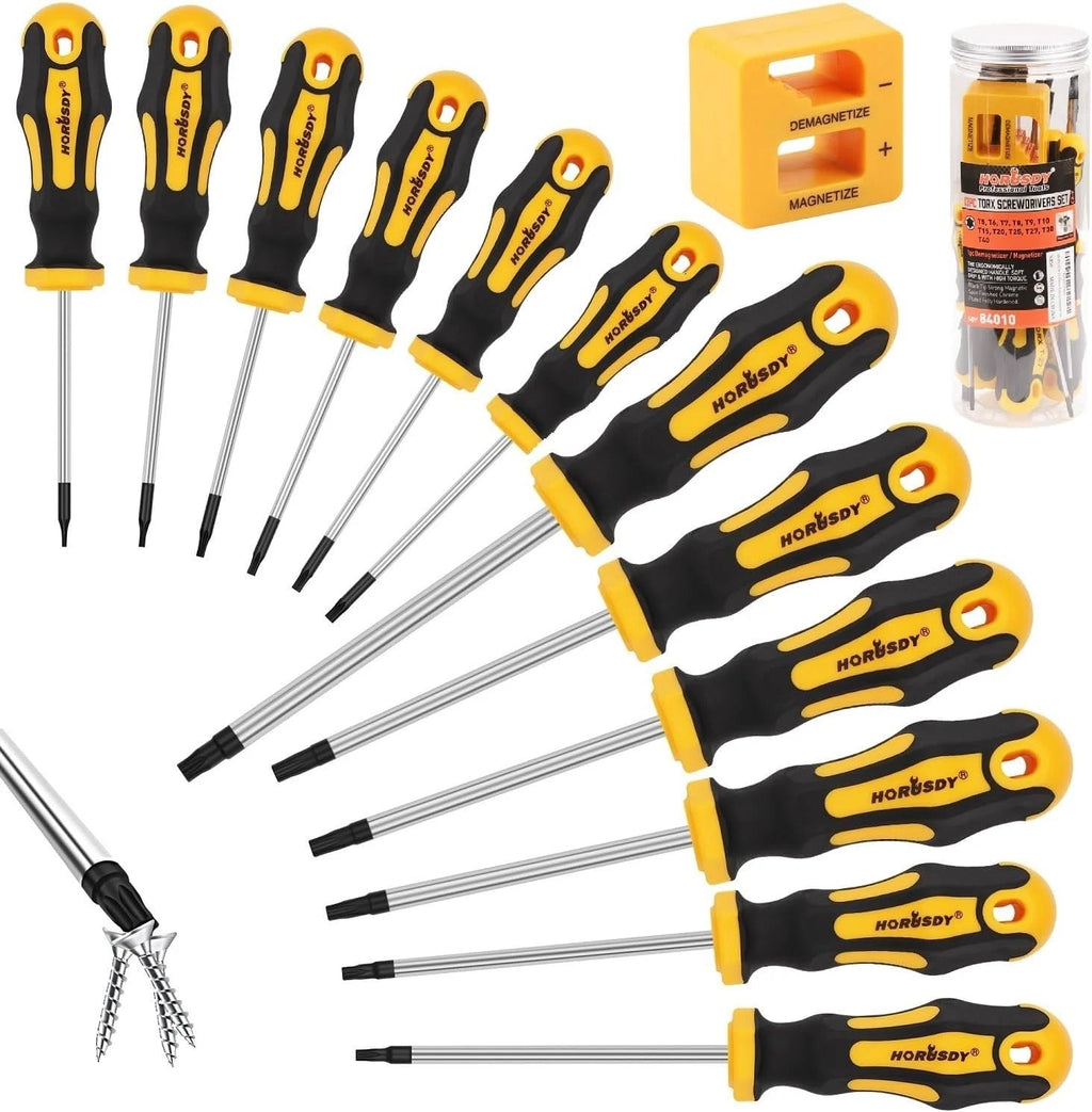 13-Piece Magnetic Torx Screwdriver Set | Ergonomic Handles & Rust-Proof