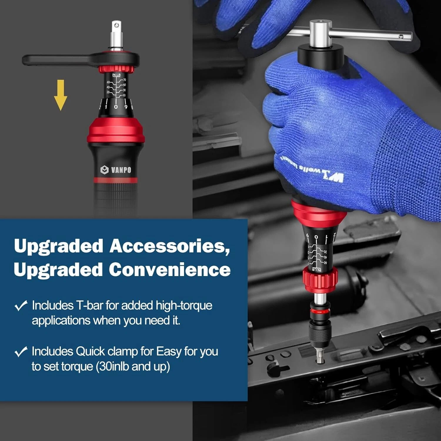 Torque Screwdriver, 64 Pcs 10-70 Inch Pound Torque Screwdriver Set with T-Bar Ha