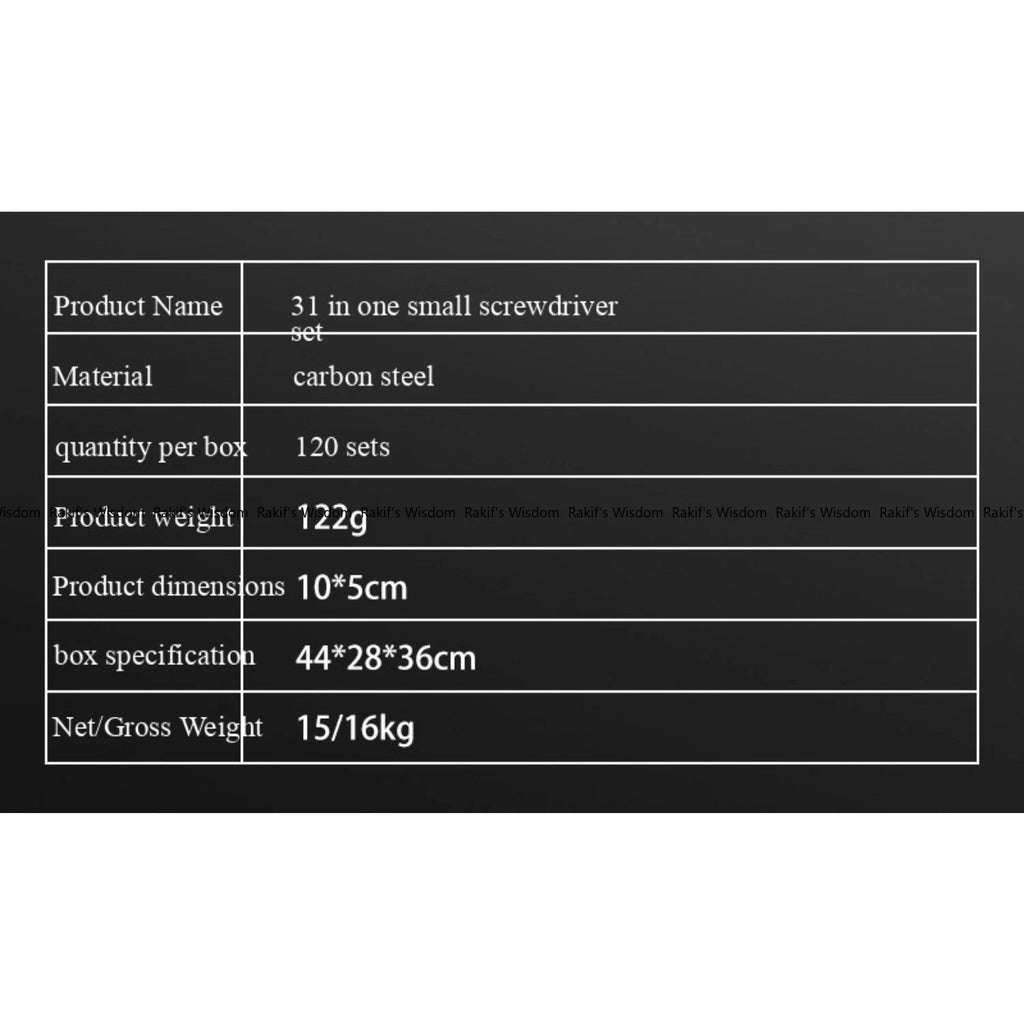 Rakif's Wisdom31in1Magnetic Screwdriver Set Repair Tool Kit Watch Computer a set