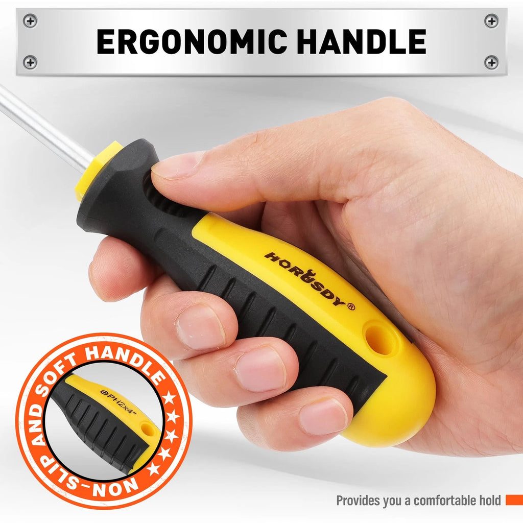 11-piece Magnetic Screwdriver Set with Case, 5 Phillips & 5 Flat Head Tips