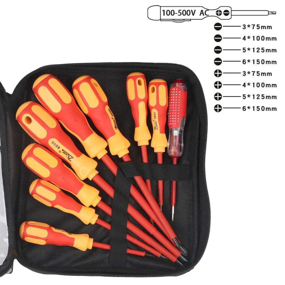 Screwdriver Set Insulated Phillips Slotted Bits Electrician for Hand Tools