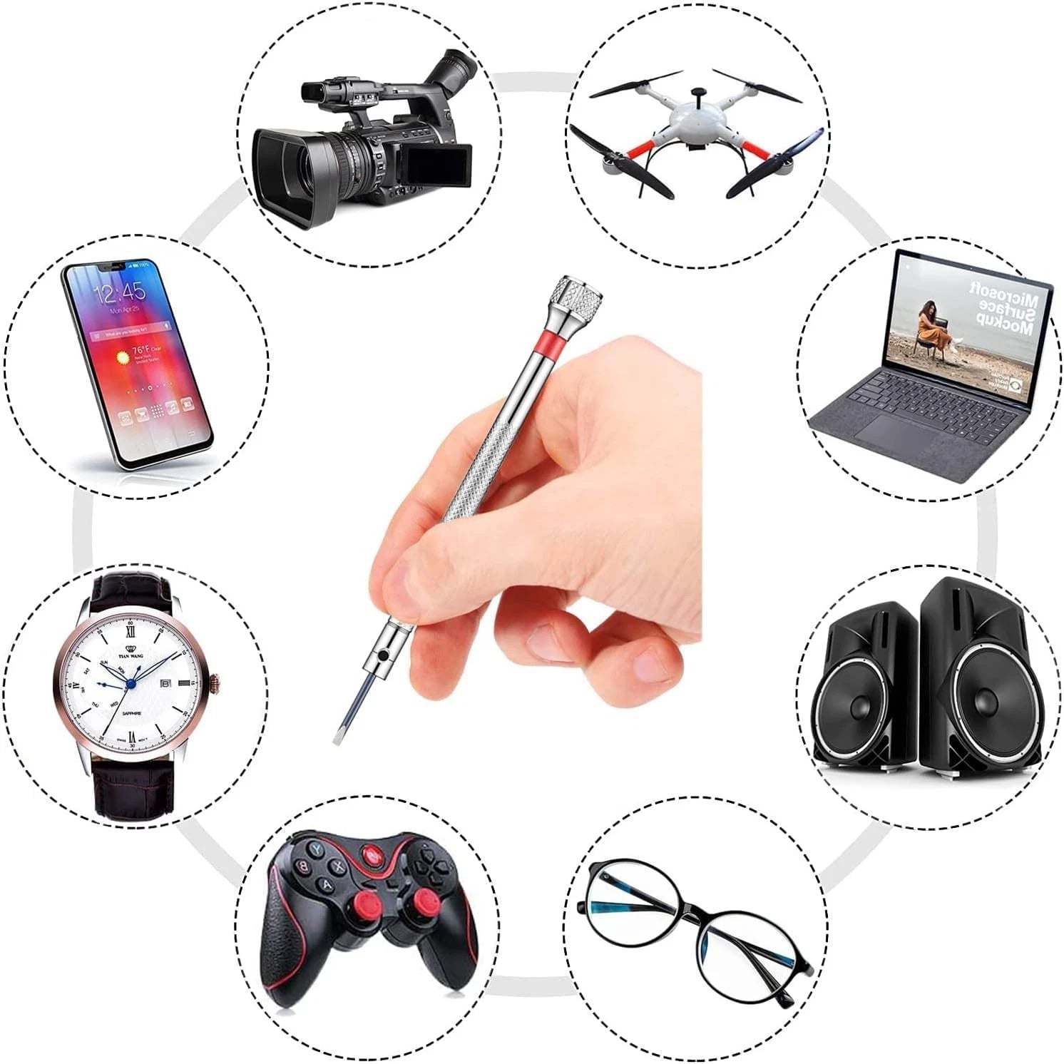 13PCS Professional Watch Screwdriver Set, AOMISIV Micro Precision Glasses Repair