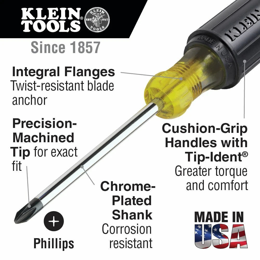 Klein Tools 85442 Screwdriver Set, 1/4 Keystone and #2 Phillips