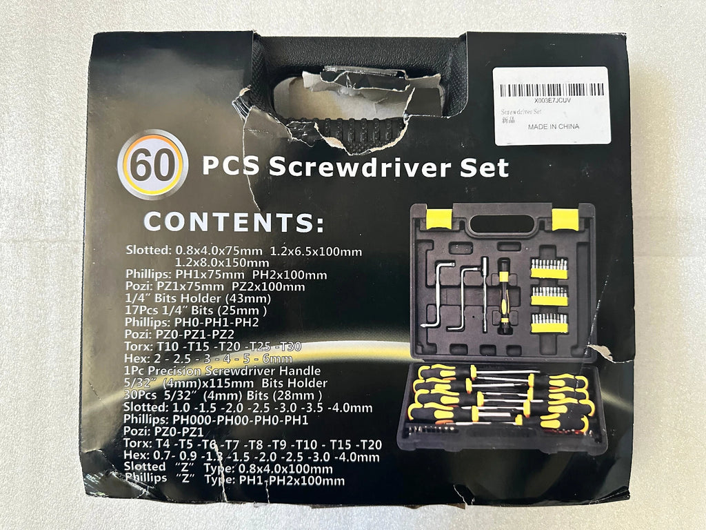 60PCS MAGNETIC SCREWDRIVER SET IN CASE HEAVY DUTY PHILIPS & FLAT SCREWDRIVERS