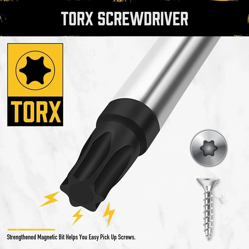 13-Piece Magnetic Torx Screwdriver Set | Ergonomic Handles & Rust-Proof