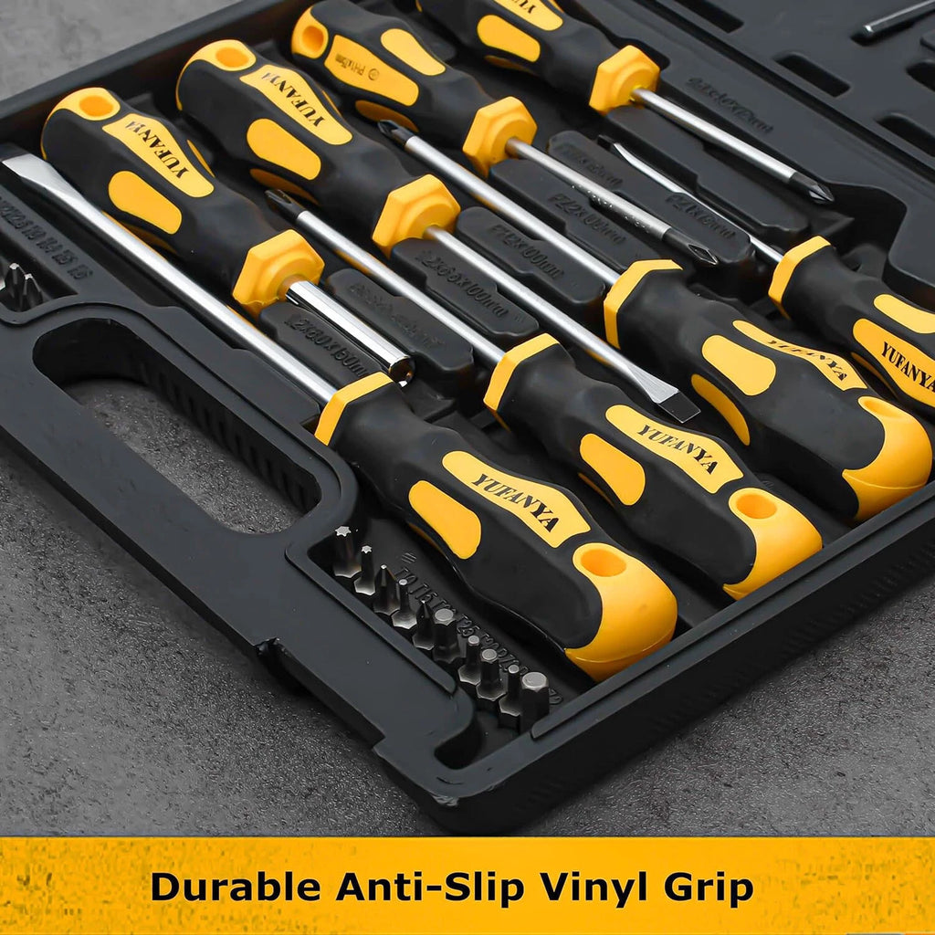 60PCS MAGNETIC SCREWDRIVER SET IN CASE HEAVY DUTY PHILIPS & FLAT SCREWDRIVERS