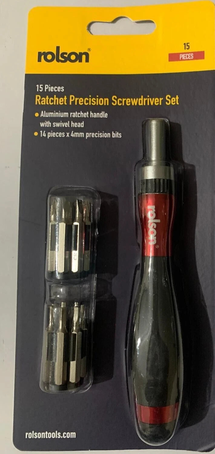 Ratchet Precision Screwdriver Set Watch Glasses 15 X Slotted Hex PZ1 PH00 T5 Bit