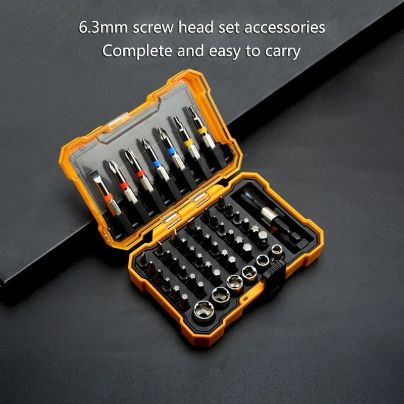 Pack of 50 Screwdriver Bit Set Precisions Driver Bit Torx, Flat, Hex,Square Tip