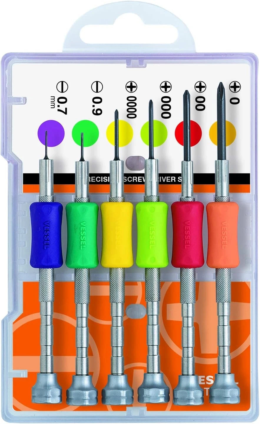 Vessel Precision Screwdriver Set TD-56S / +0, 00, 000, 0000, -0.7, -0.9 Clear