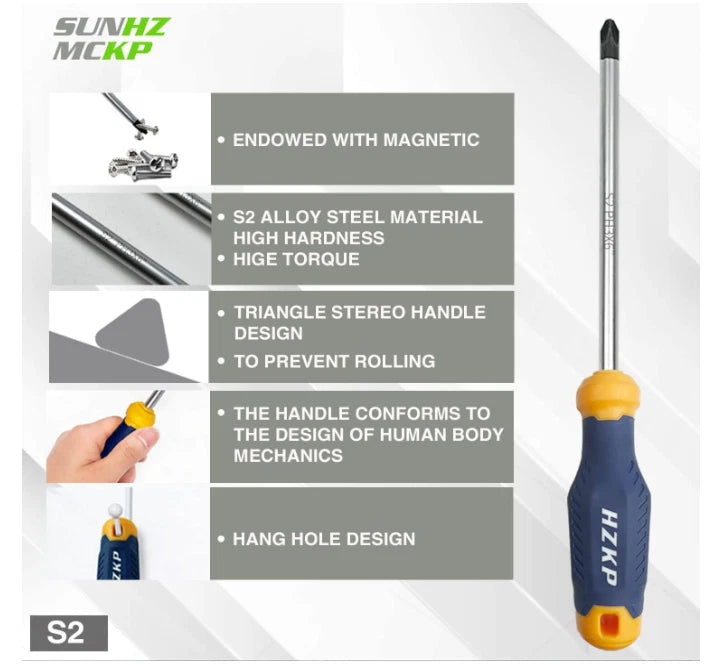 SUNHZMCKP 66pc Magnetic Screwdriver Set, S2 Steel, Slotted, Phillips, Torx Bits