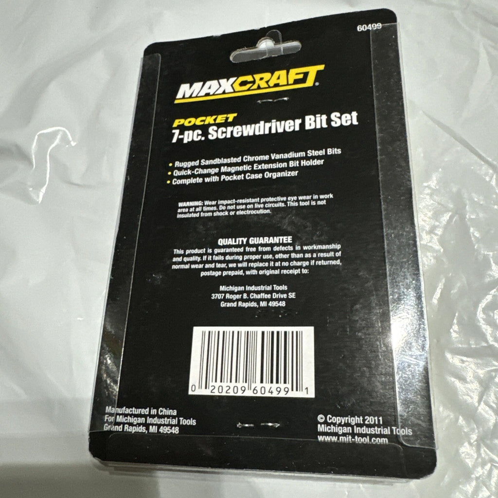 MAXCRAFT 7PC. POCKET SCREWDRIVER BIT SET FAST SHIPPING (Ships from U.S.A.)