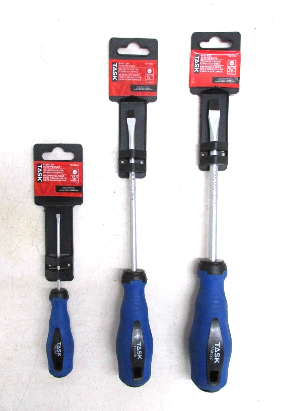 NEW! TASK TOOLS 3-pc. SLOTTED SCREWDRIVER SET