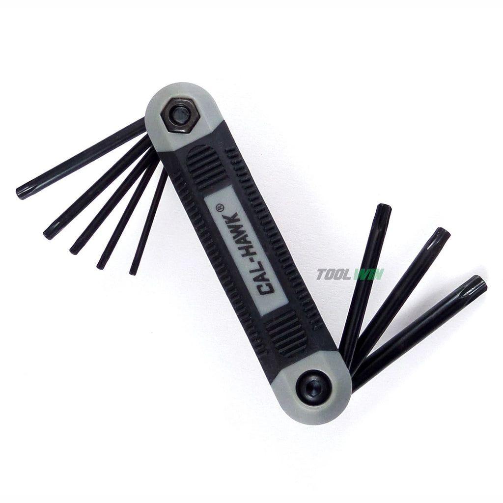 8pc Folding Torx Key Set T9 T10 T15 T20 T25 T27 T30 T40 Star Wrench