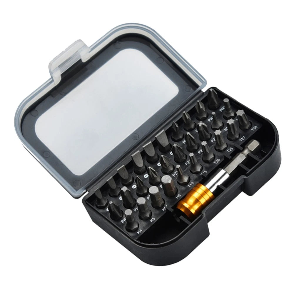 31pcs Power Bit Set Screwdriver Bit Sets Vanadium Steel Assortment Set Square