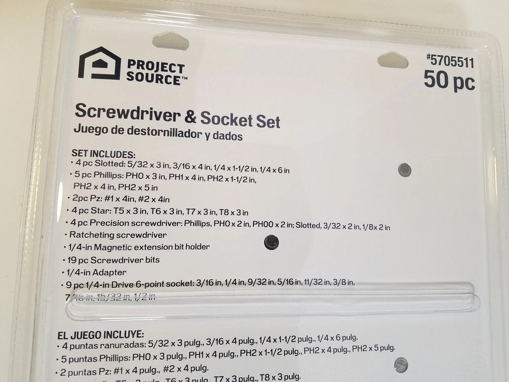 50pc screwdriver and socket set #5705511 Blue/Gray New Project Source