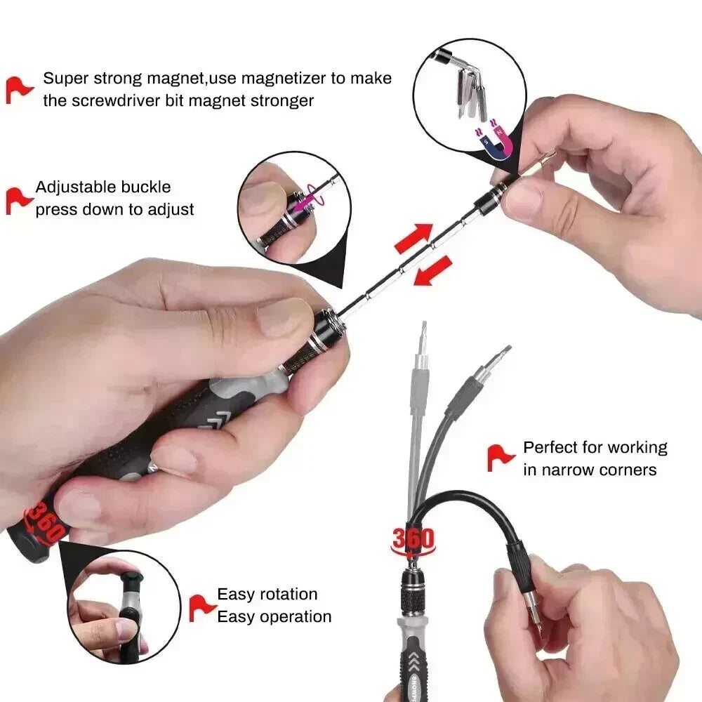 115 in 1 Magnetic Precision Screwdriver Set PC Phone Electronics Repair Tool Kit