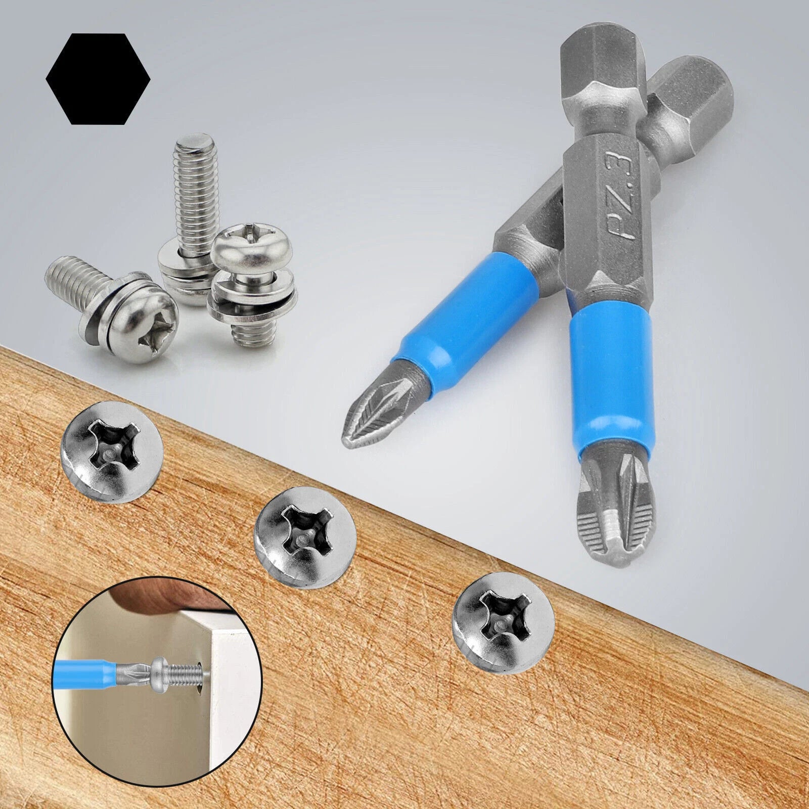 12pcs 1/4'' Hex Shank Magnetic PH1 Screwdriver Drill Bit Anti-slip Hand Tool Set