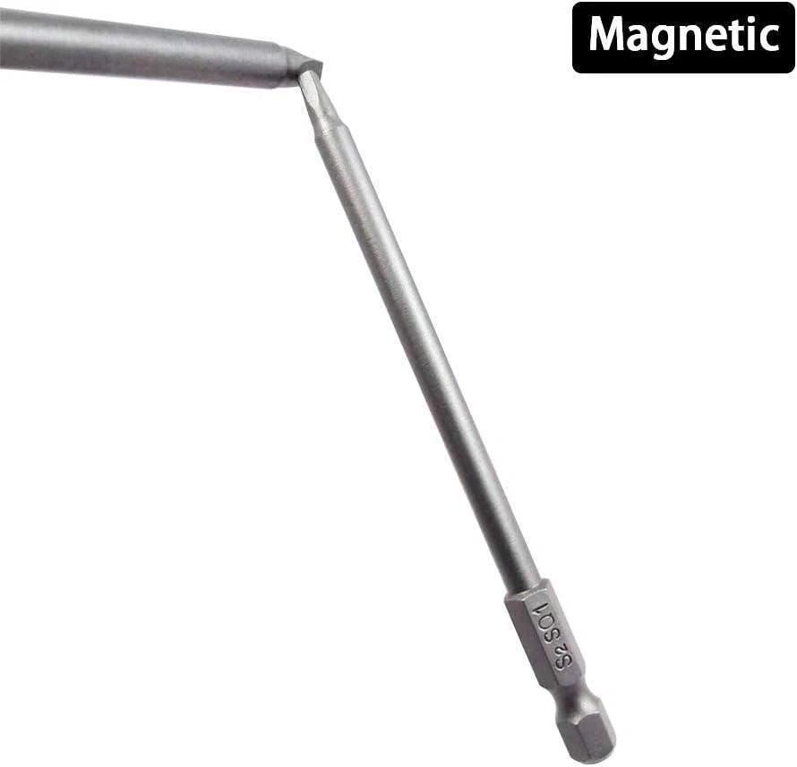 3 Sets 100mm 1/4-Inch Hex Shank Magnetic Square Head Screwdriver Bits SQ1 SQ2