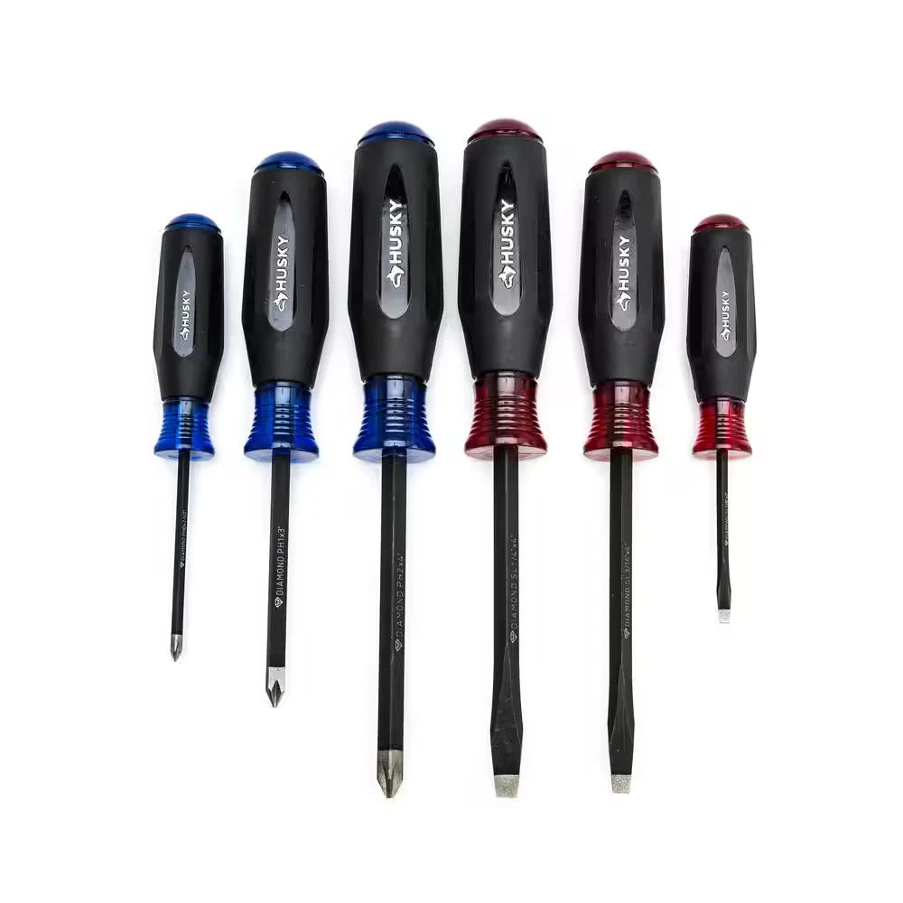 Husky Diamond Tip Magnetic Screwdriver Set (6-Piece)