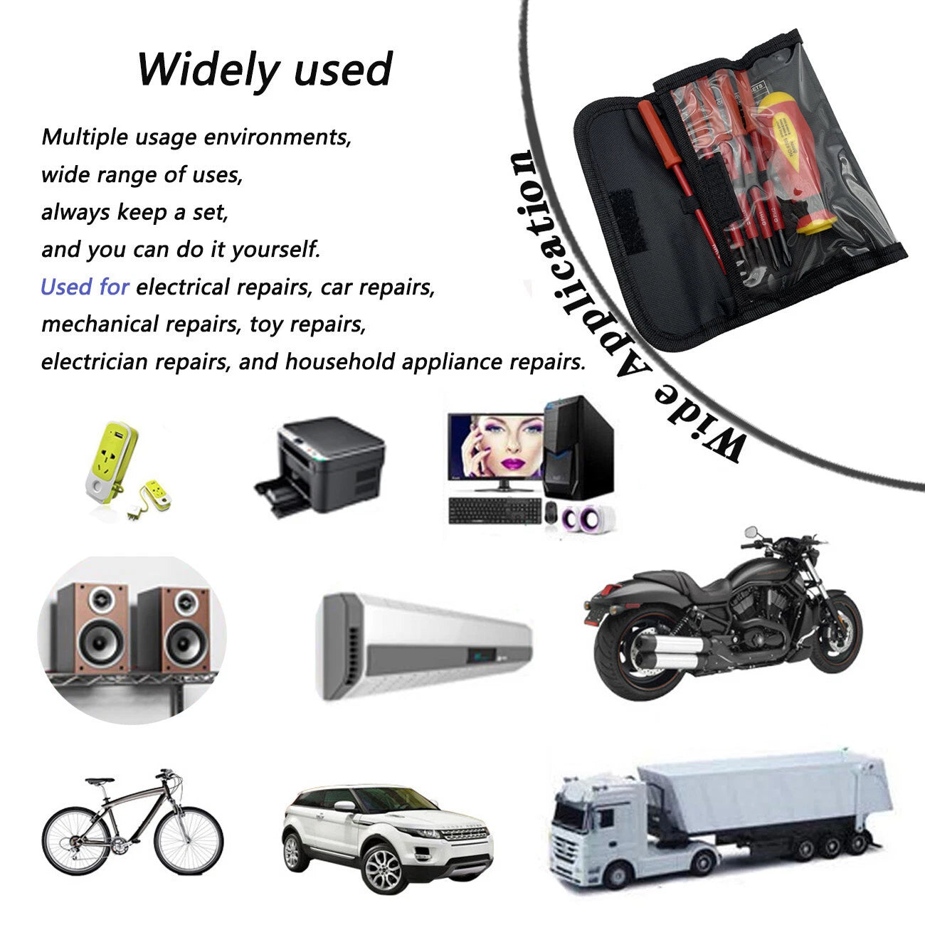 7Pcs Screwdriver Set Phillips Flat Slotted Electrician Multi-purpose Insulated