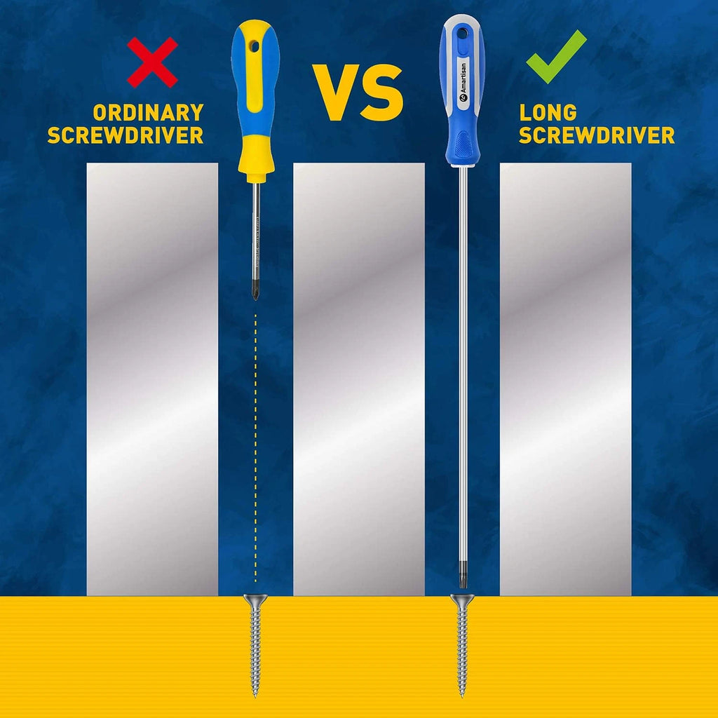 Amartisan 6-Piece Extra Long Torx Screwdrivers Set, Length 12''(300Mm) T10 - T30