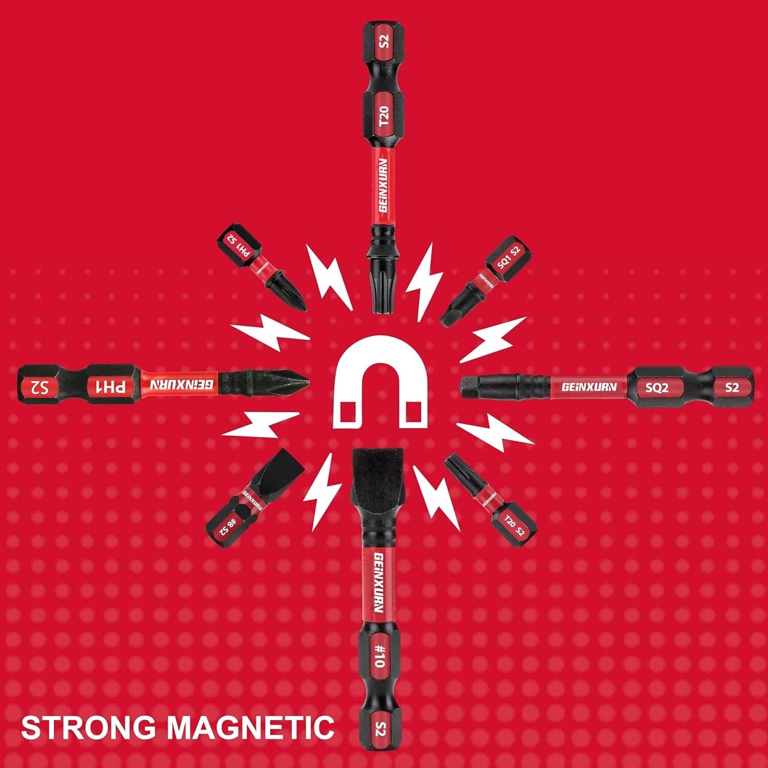 46Pc Magnetic Impact Driver Bit Set S2 Steel with Bit Holder and Wrench