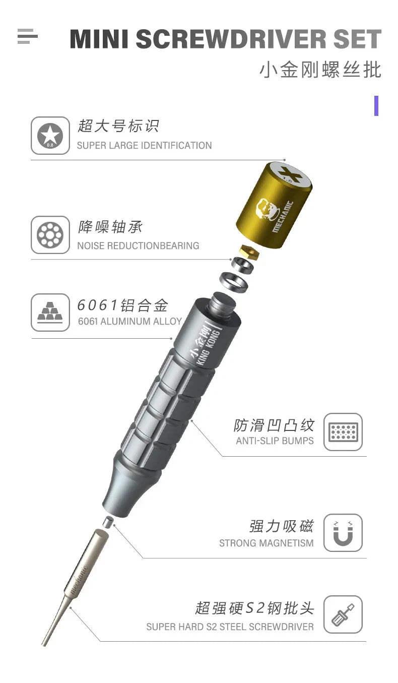 7 in1 Mechanic Screwdriver Set with Storage Precision Repair Disassembly Tools