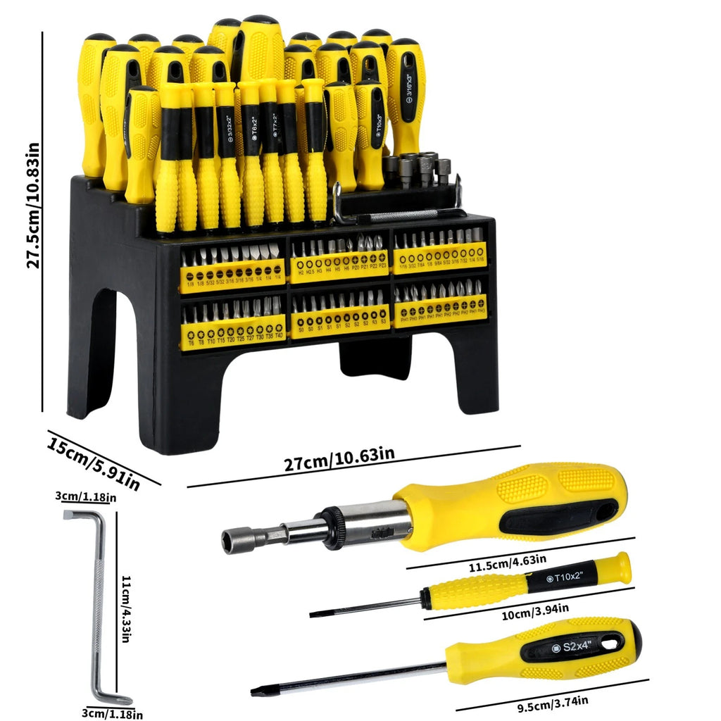 100pc Multi-Tool Screwdriver Set w/ Stand for Home Repair & DIY