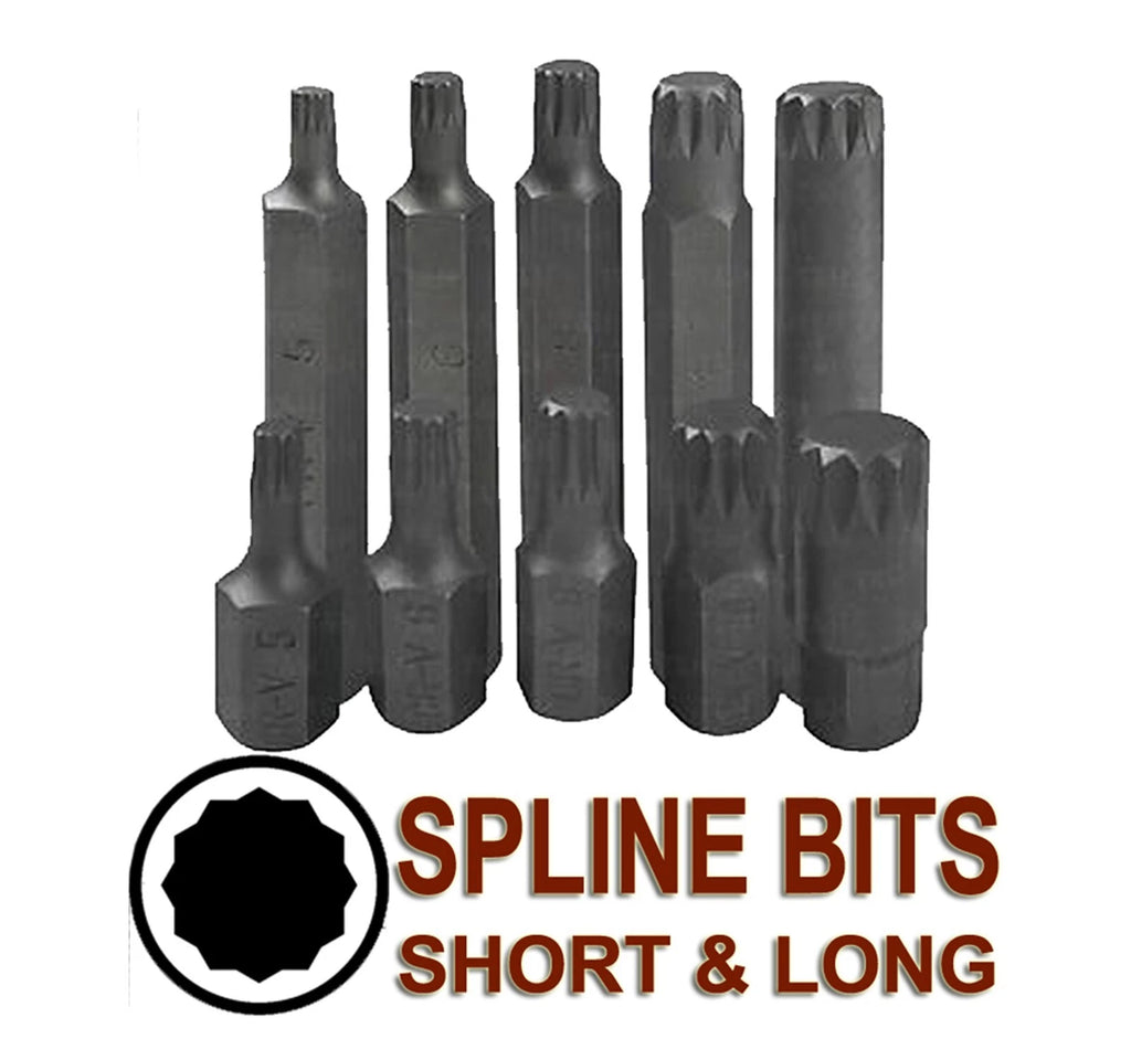 Torx Star Spline Hex Socket Bit Set - 42 Pc, Long & Short - 1/2" & 3/8" Drive