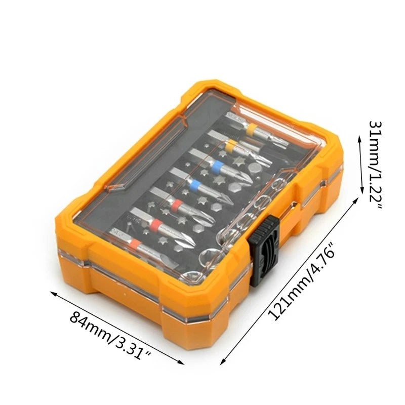 Pack of 50 Screwdriver Bit Set Precisions Driver Bit Torx, Flat, Hex,Square Tip