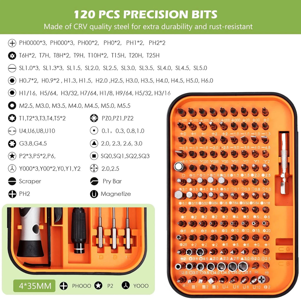 Precision Screwdriver Set, 130 in 1 Screwdriver Kit, Magnetic Repair Tool Kit wi