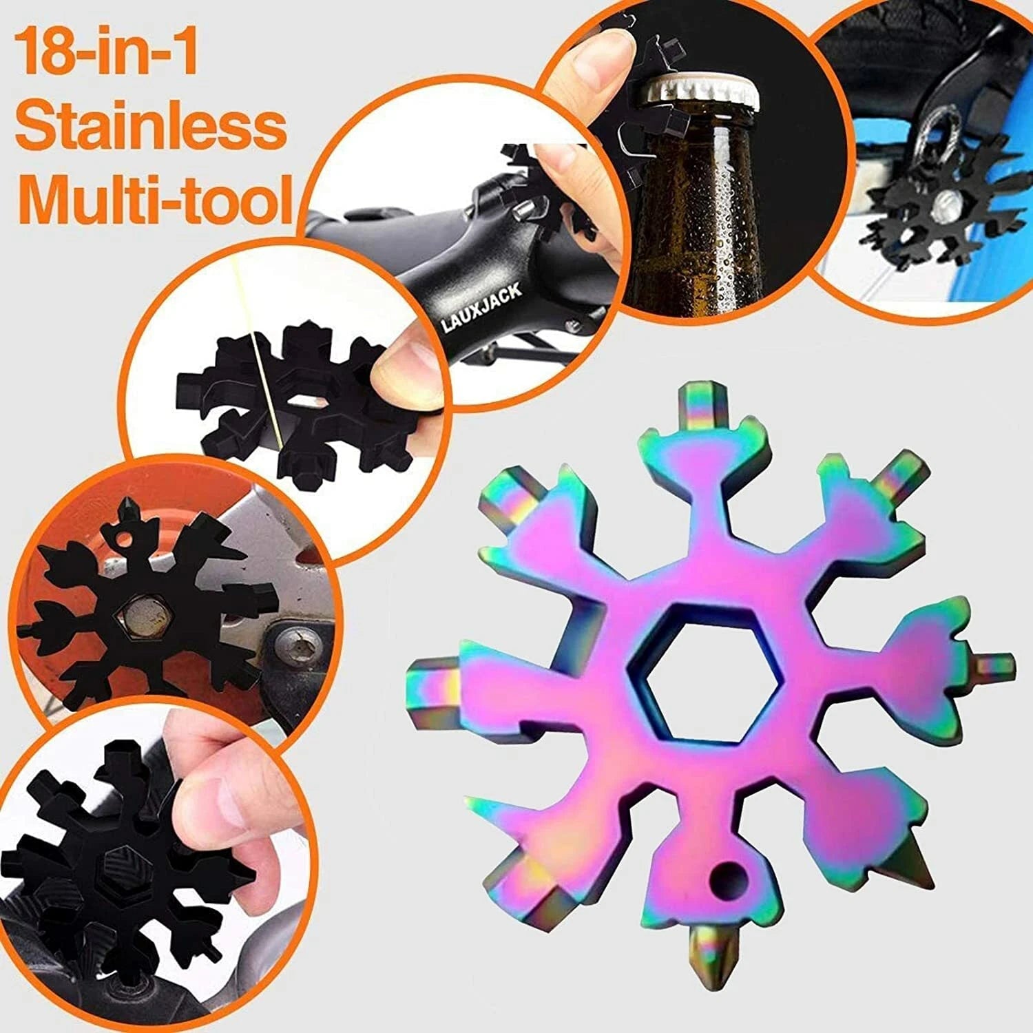 18 in 1 Snowflake Multi Tool Stainless Portable Steel Multi-Tool for Outdoor