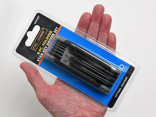 8pc Folding Torx Key Set T9 T10 T15 T20 T25 T27 T30 T40 Star Wrench
