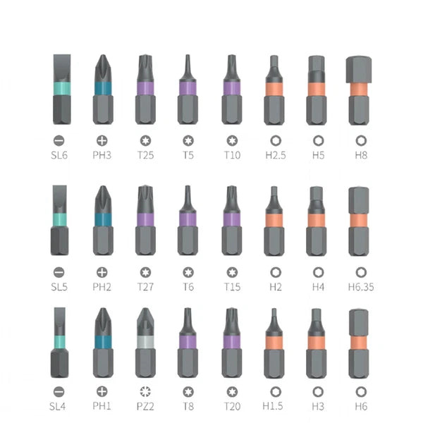 DUKA 24 in 1 Multi-Purpose Ratchet  Screwdriver Bits Set DIY Toolbox C1W6Cn