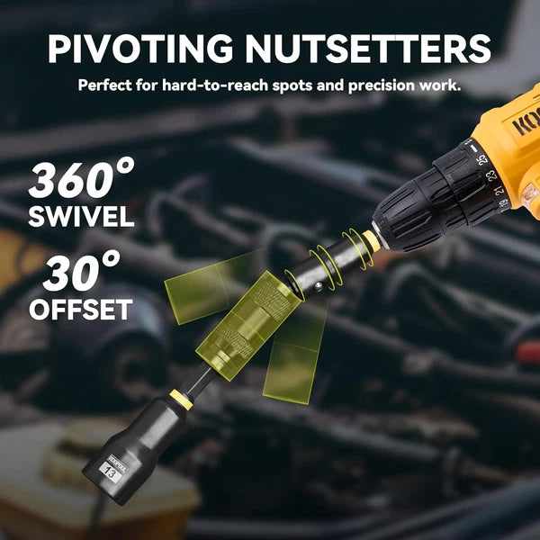 Impact Magnetic Nut Driver Set, 55PCS Impact Driver Bit Set, Deep Magnetic Nut D