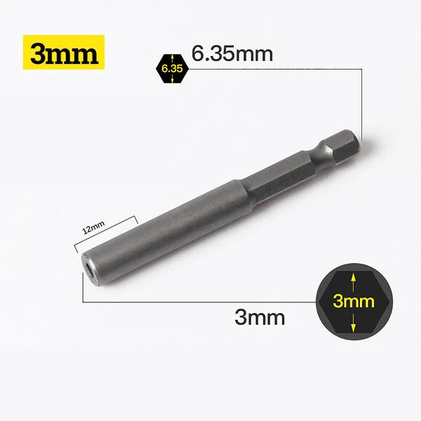 Shank Nut Driver Bit Set Hex Magnetic Metric Socket Impact Drill 3mm-24mm 1/4"