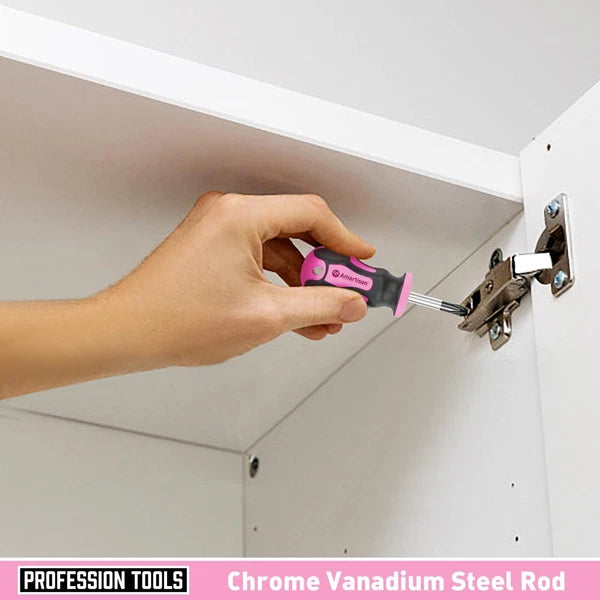 10- Piece Magnetic Screwdrivers Set, 5 Phillips and 5 Slotted Tips, Cushion Grip