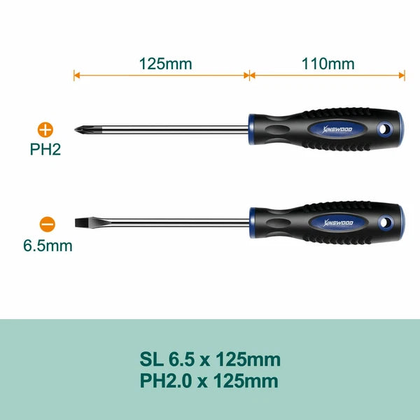 Kinswood Phillips & Flat Head 2 Piece Precision Tip Screwdriver Set LTH009 NEW