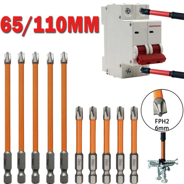 10pcs Magnetic Special Slotted Cross Screwdriver Bit For Electrician FPH2 - USA